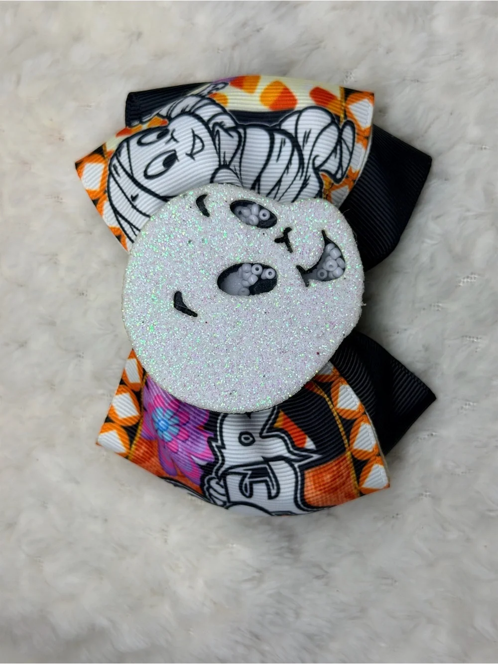 Casper the Friendly Ghost Halloween Bow - Black & Orange